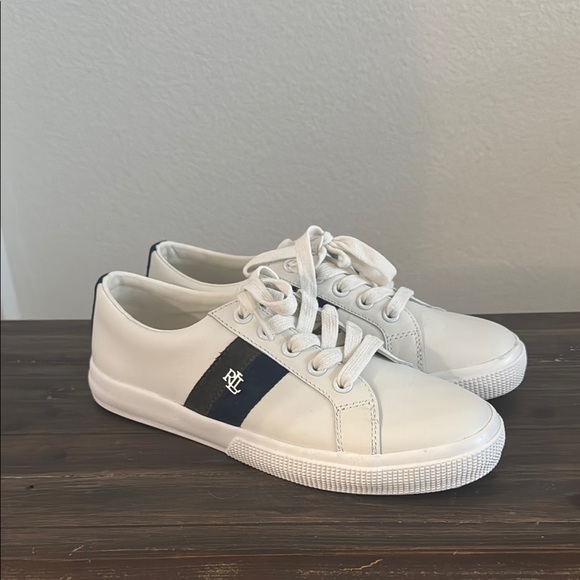 White and Navy Sneakers by RL - Picture 2 of 8